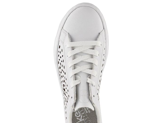 Rieker bílé sneakers tenisky s vypalovaným vzorem L8831-80