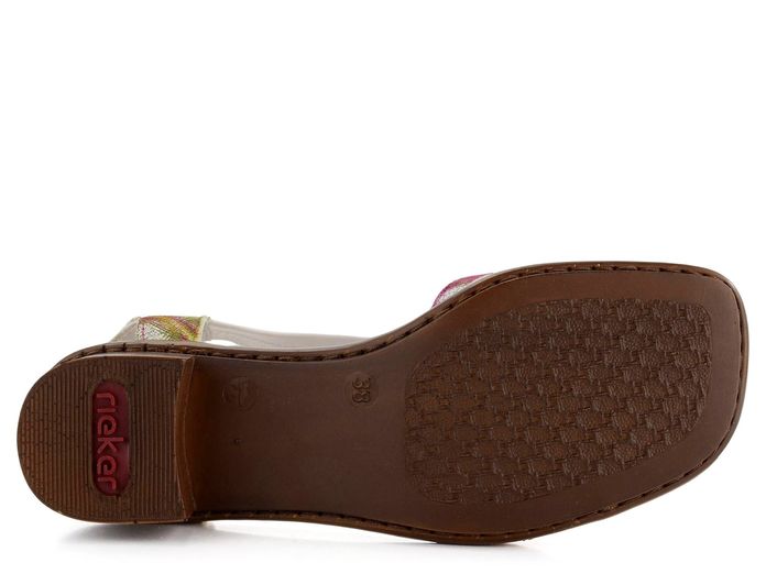 Rieker sandály na podpatku Fuchsia-Multi 62662-90