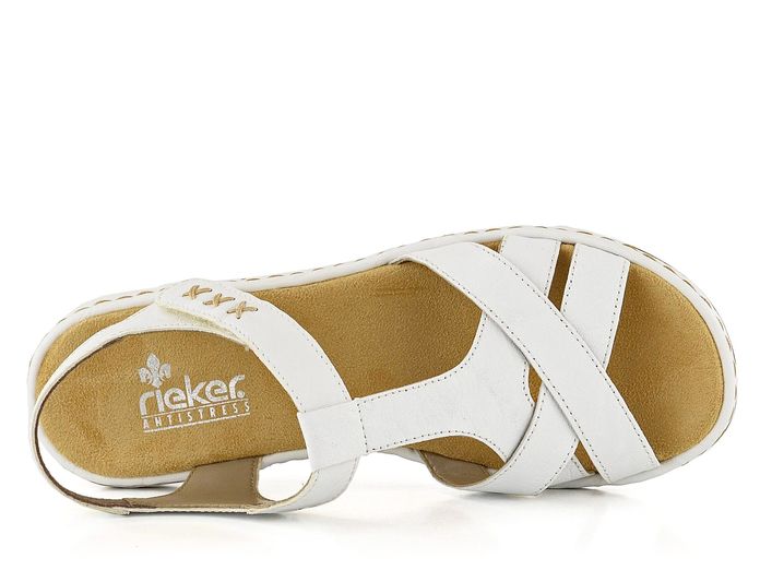 Rieker bílé sandálky s nártovým T páskem 65919-80