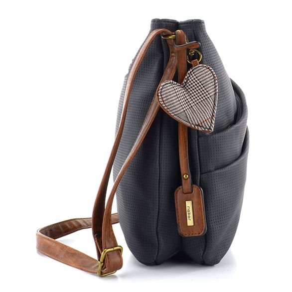 Rieker crossbody kabelka modrá se srdcem H1005-14