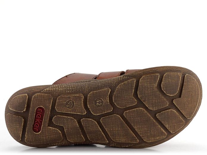 Rieker pánské pantofle s páskem na suchý zip sv. hnědé 22087-24