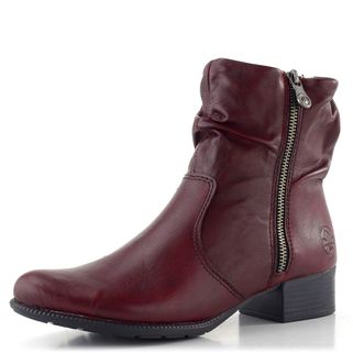 Rieker řasený zipový kotník vínový 78656-35