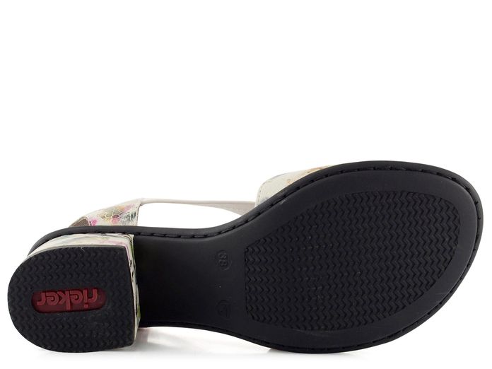 Rieker sandály na podpatku bílé/barevné 64683-90