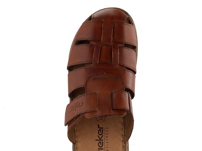 Rieker pánské pantofle s páskem na suchý zip sv. hnědé 22087-24