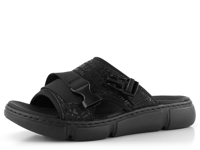 Rieker černé pantofle s přezkou 68990-01