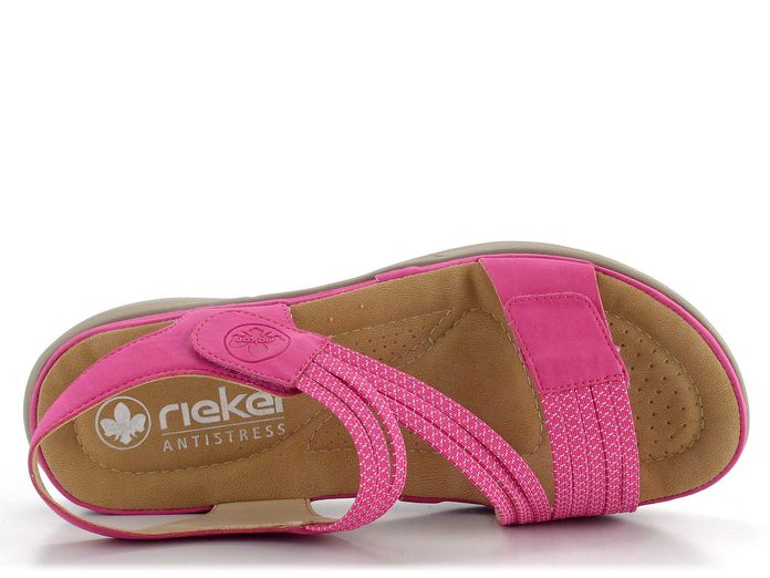Rieker růžové sandály s gumičkami 64870-31