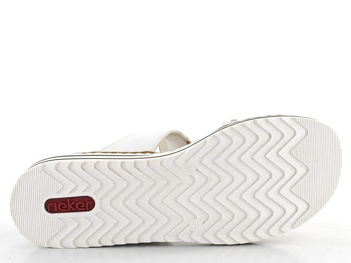 Rieker bílé pantofle s upínacími pásky V0636-80