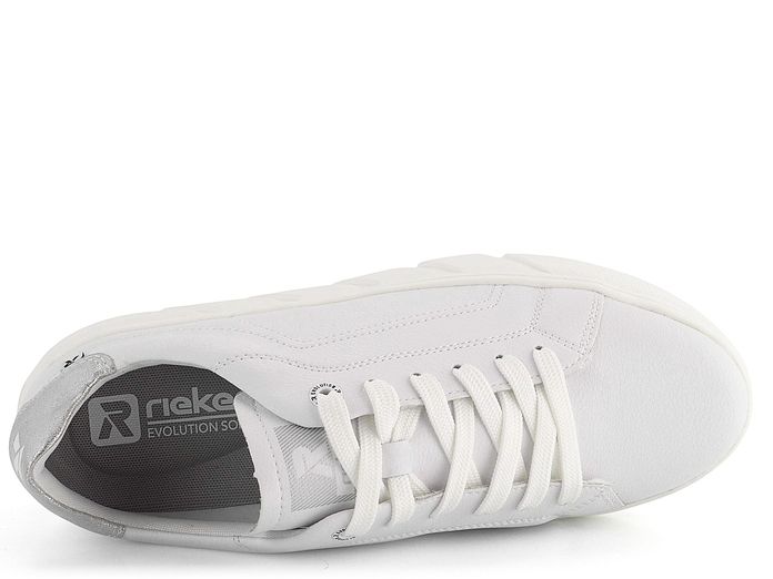 Rieker Revolution kožené bílé sneakers tenisky na platformě W0501-80